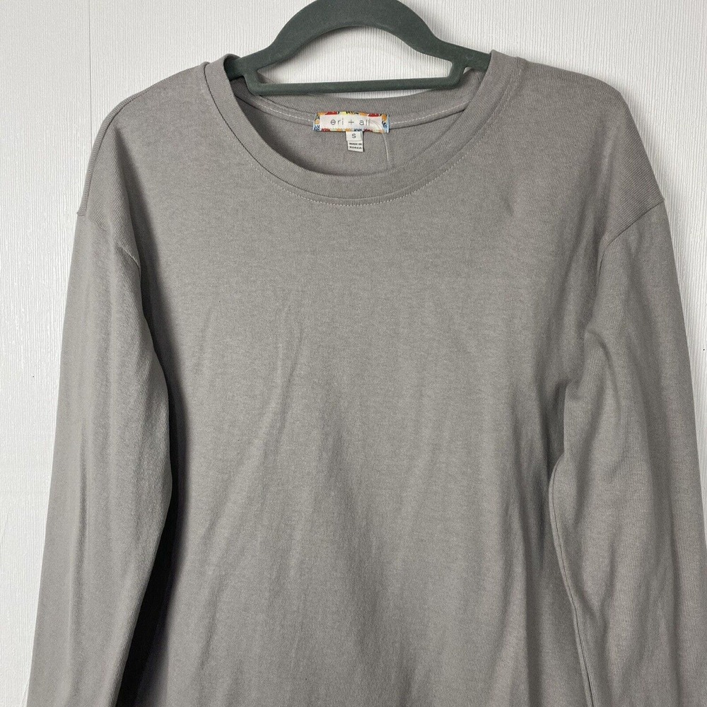 Anthropologie Eri + Ali NWT Taupe Long Sleeve Cotton Blouse Size Small. - Picture 2 of 11